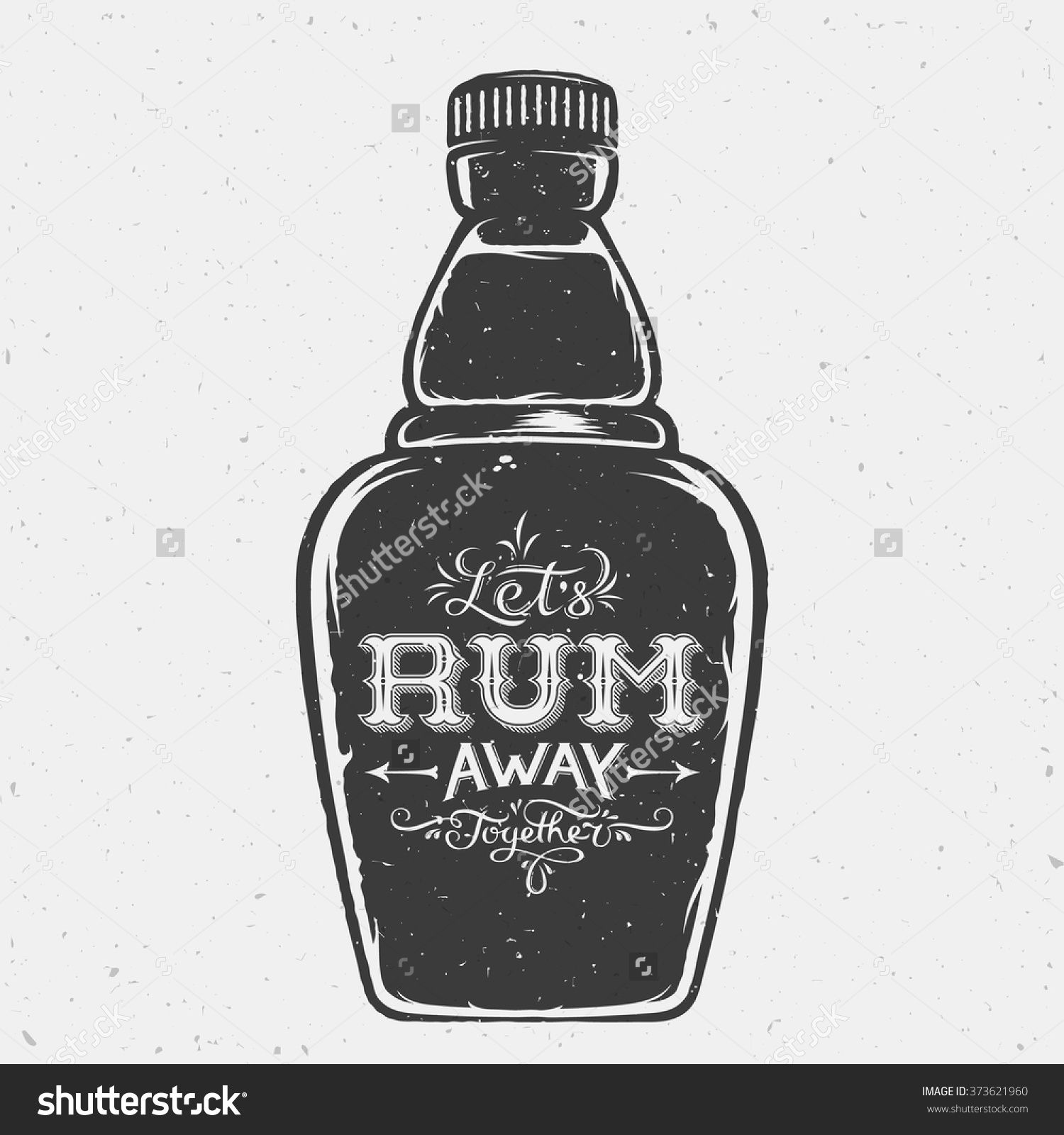1500x1600 Lets Rum Away Together Abstract Vintage Lettering On The Hand