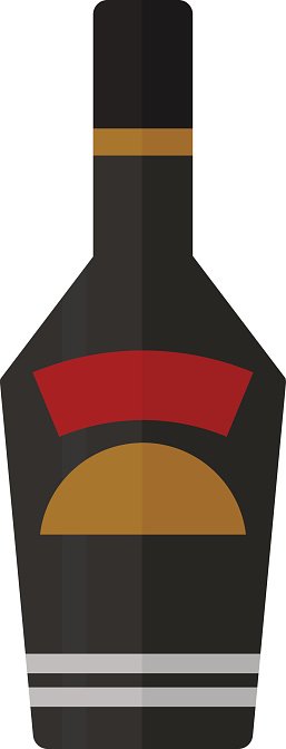 257x672 Rum Bottle Vector Premium Clipart