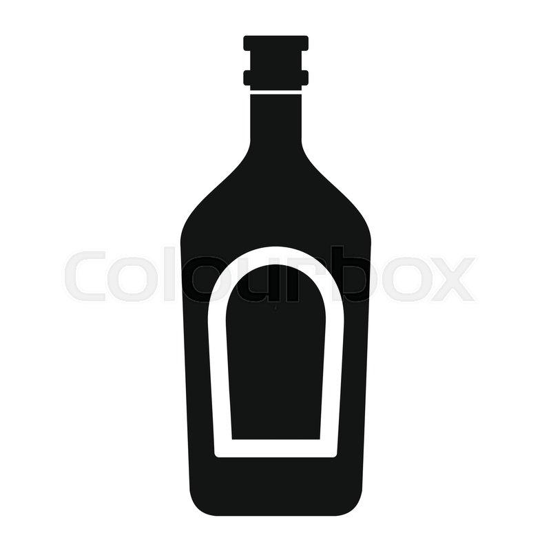 800x800 Bottle Alcohol Rum In Black Simple Stock Vector Colourbox