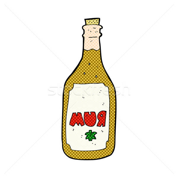 600x600 Comic Cartoon Rum Bottle Vector Illustration Lineartestpilot