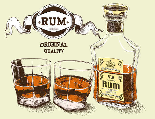 600x462 Original Quality Rum Retro Poster Vector Free Download