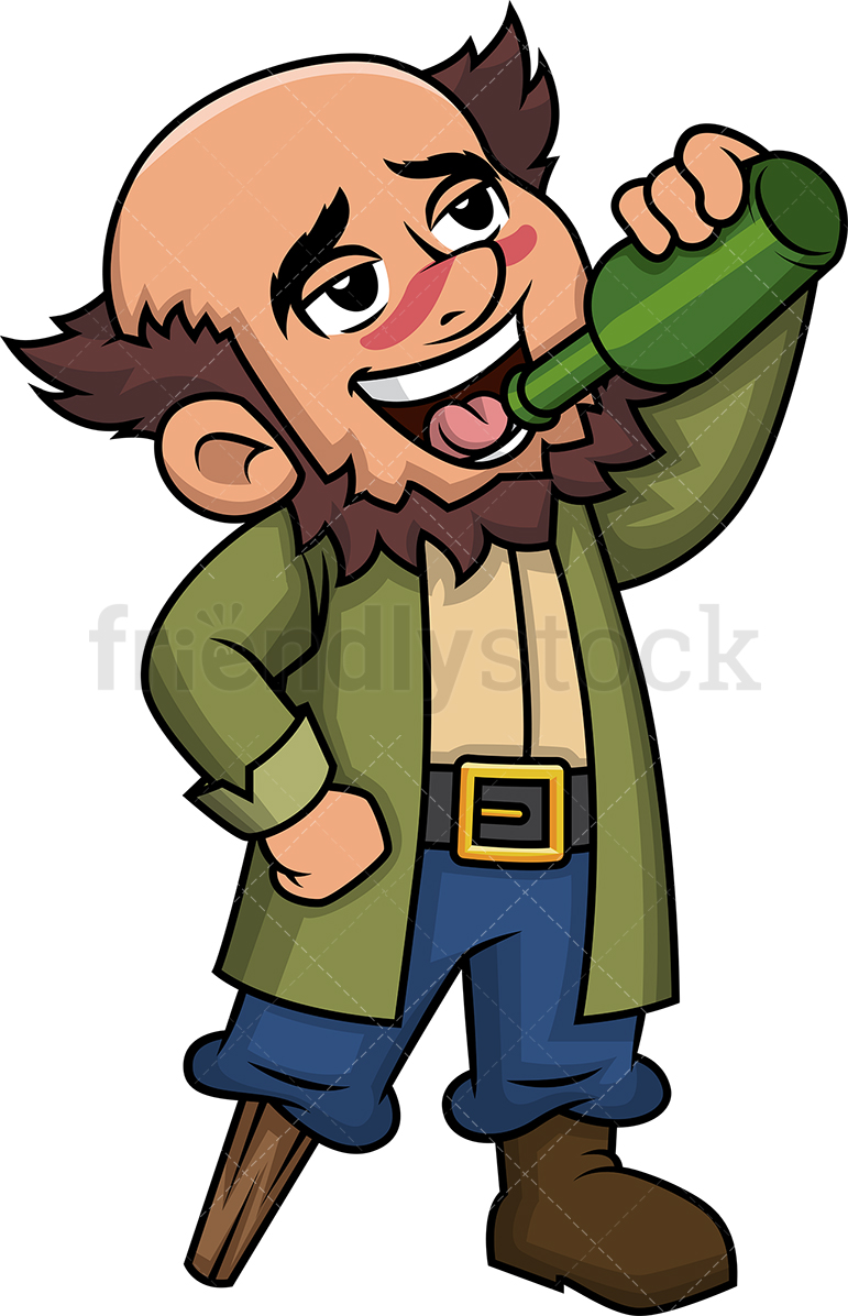 771x1196 Pirate Drinking Rum Cartoon Clipart Vector