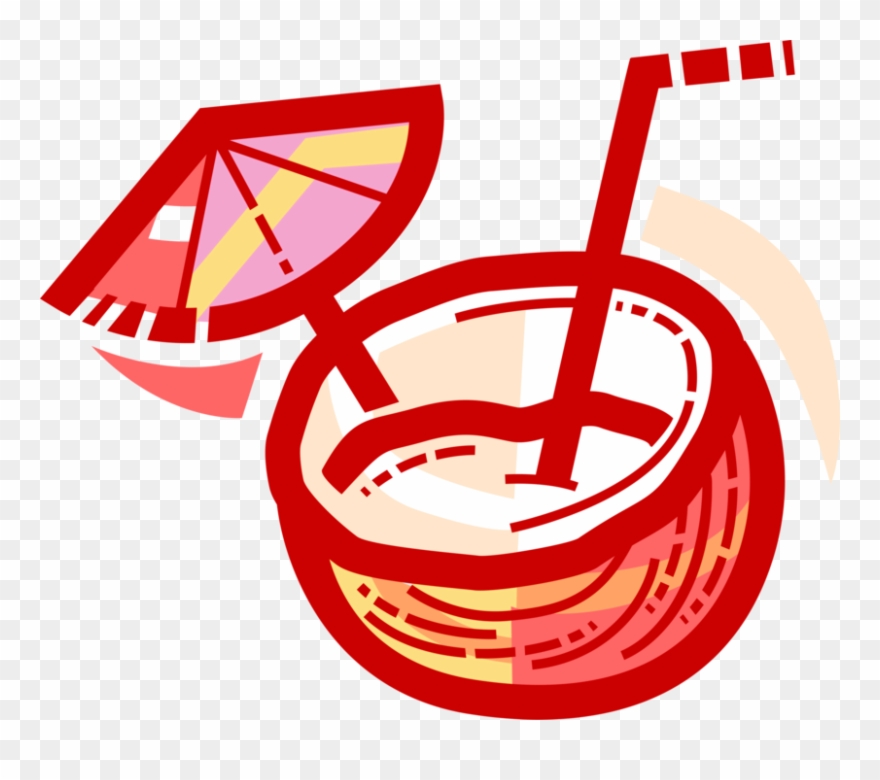 880x780 Vector Illustration Of Pina Colada Rum Cocktail Alcohol Clipart