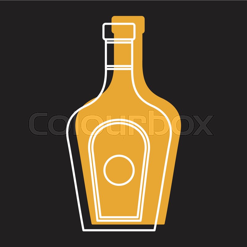 800x800 Bottle Alcohol Rum In Line With Color Stock Vector Colourbox