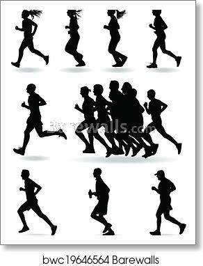 Runner Silhouette Vector, Art Print Barewalls Posters Prints 292x382 Runner Silhouette Vector, Art Print Barewalls Posters Prints