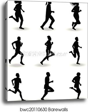 Runner Silhouette Vector, Canvas Print Barewalls Posters 305x390 Runner Silhouette Vector, Canvas Print Barewalls Posters