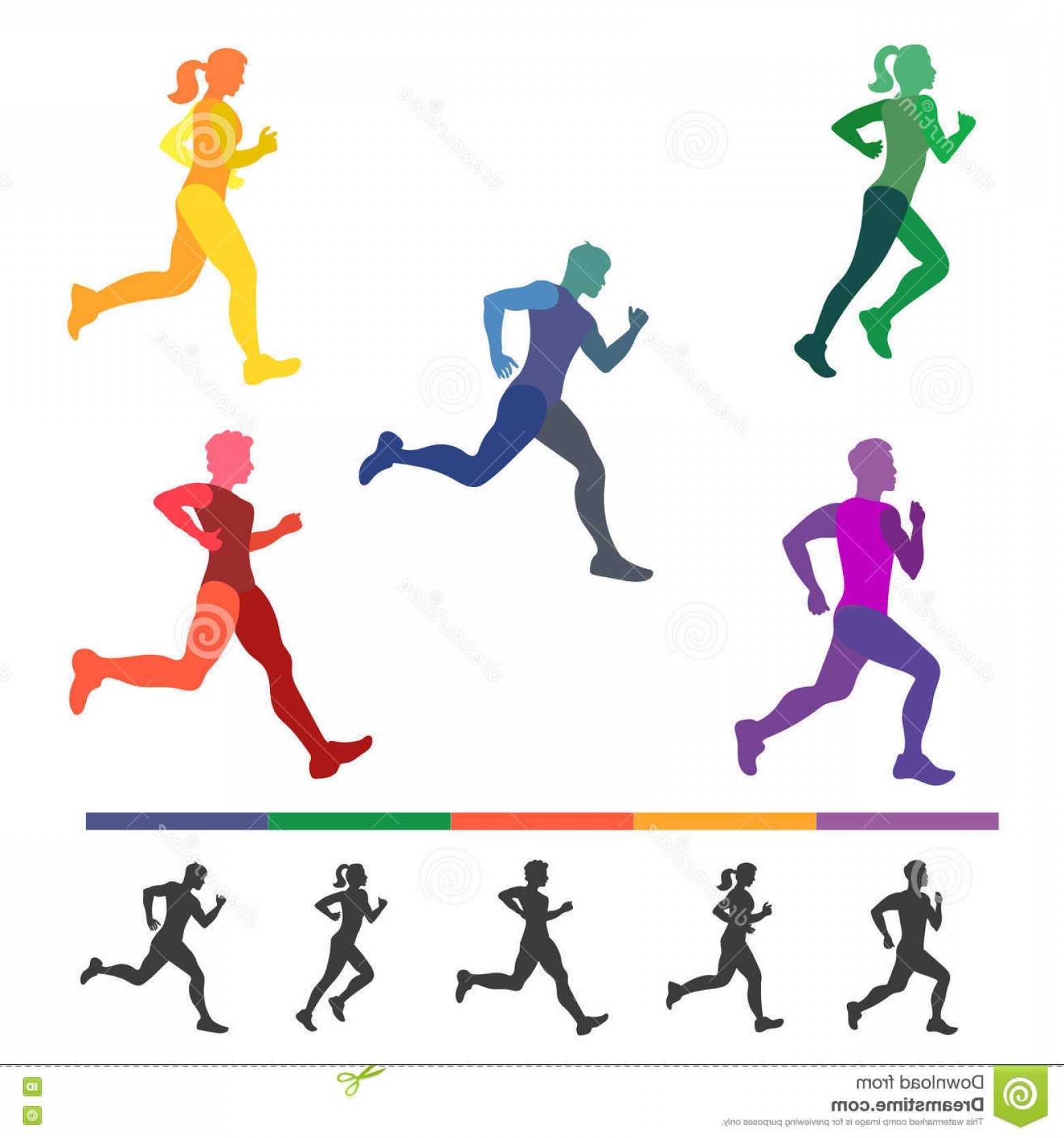 Stock Illustration Set Runners Silhouettes Running People All 1560x1668 Stock Illustration Set Runners Silhouettes Running People All