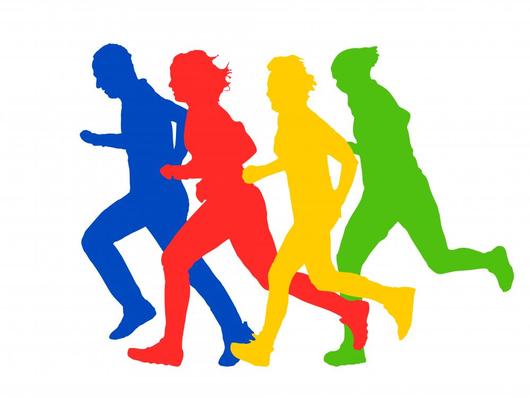 Group Runners Silhouettes Vector Wall Decal 530x398 Group Runners Silhouettes Vector Wall Decal
