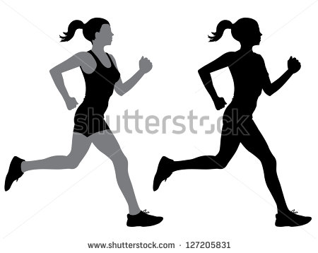 450x358 Female Runner Silhouette Vector