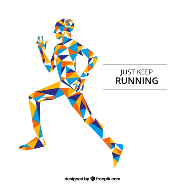 626x626 Polygonal Background Of Runner Silhouette Vector Free Download