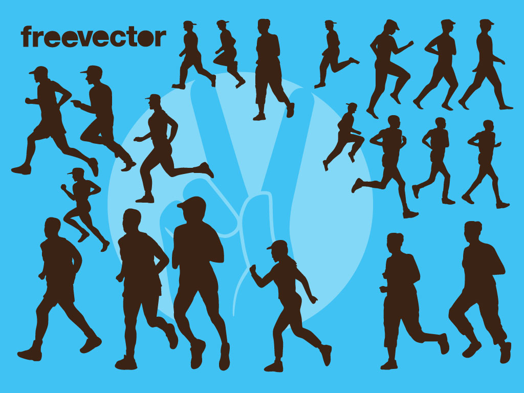 1024x768 Runners Silhouettes
