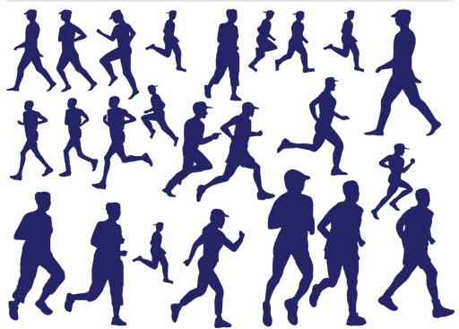 512x367 Silhouettes Runners Illustration Vector Free Download