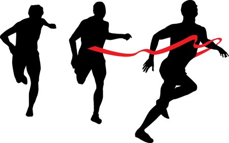 450x281 Vector Illustration Of Runners Silhouettes Royalty Free Vector