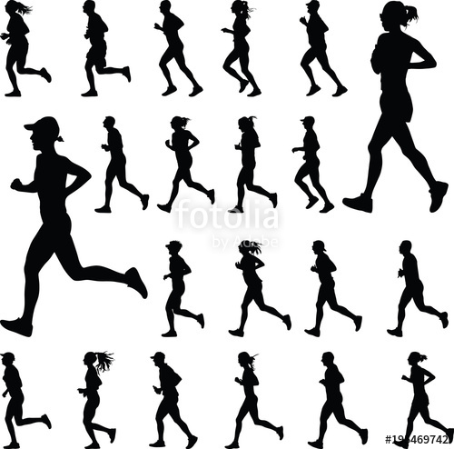 500x494 Runner Silhouette Run Vector Stock Image And Royalty Free Vector