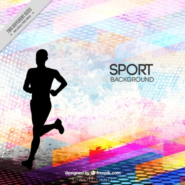626x626 Runner Silhouette On A Abstract Background Vector Free
