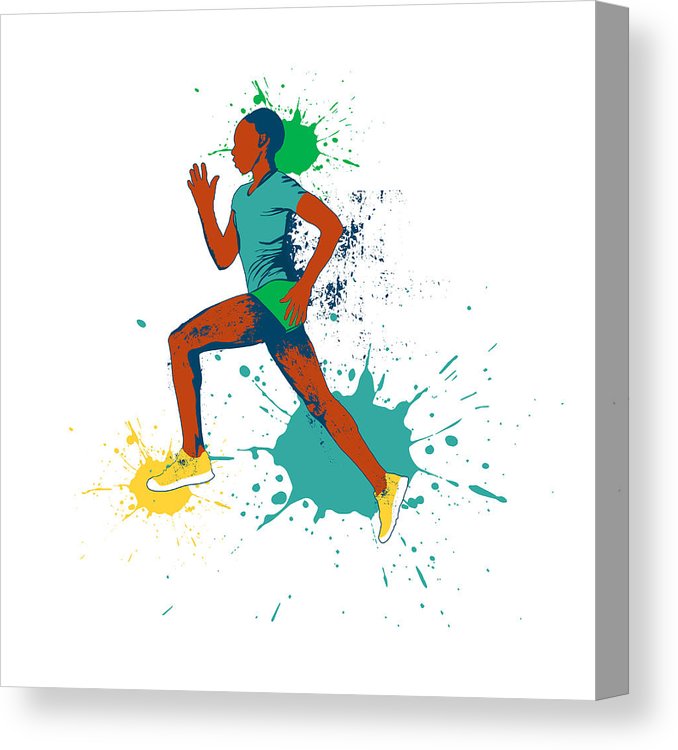 678x750 Runner Vector Illustration Canvas Print Canvas Art