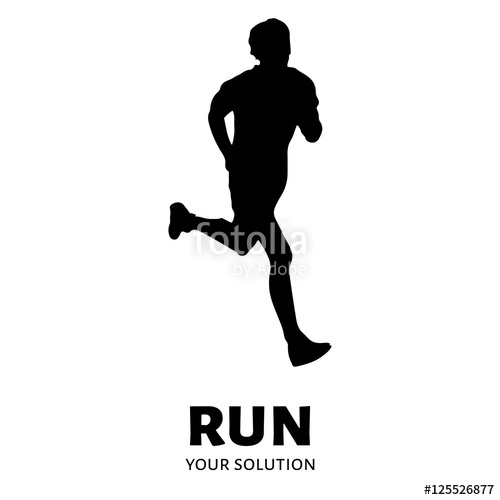 500x500 Runner Vector Logo Brand's Logo In The Form Of A Runner Stock