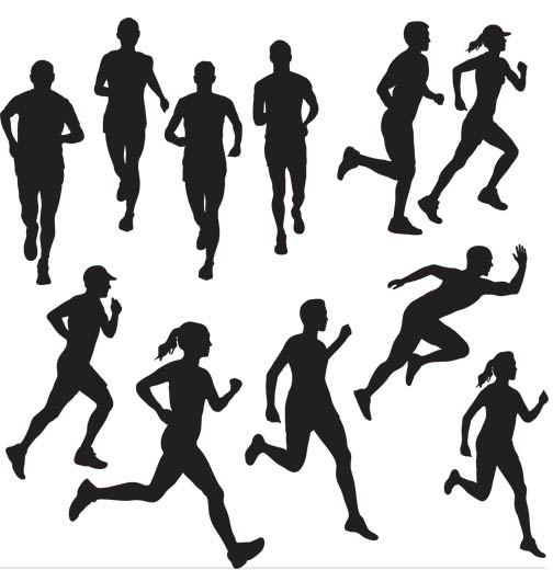 504x520 Silhouette Runner Vector