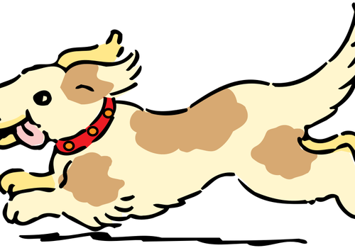 Happy Running Dog Vector Image 500x350 Happy Running Dog Vector Image