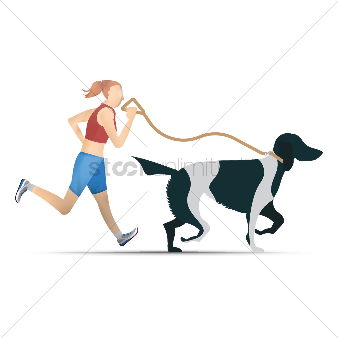 Woman Running With Dog Vector Image 1300x1300 Woman Running With Dog Vector Image