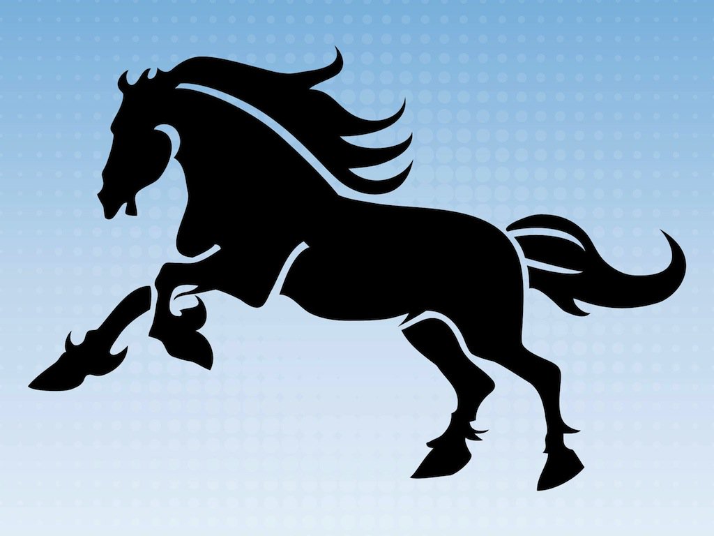 1024x768 Running Horse Silhouette Vector Art Graphics