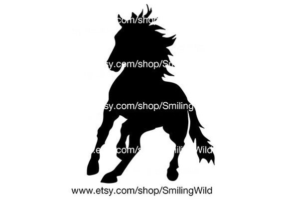 570x403 Wild Horse Clipart Running Horse Vector Graphic Etsy