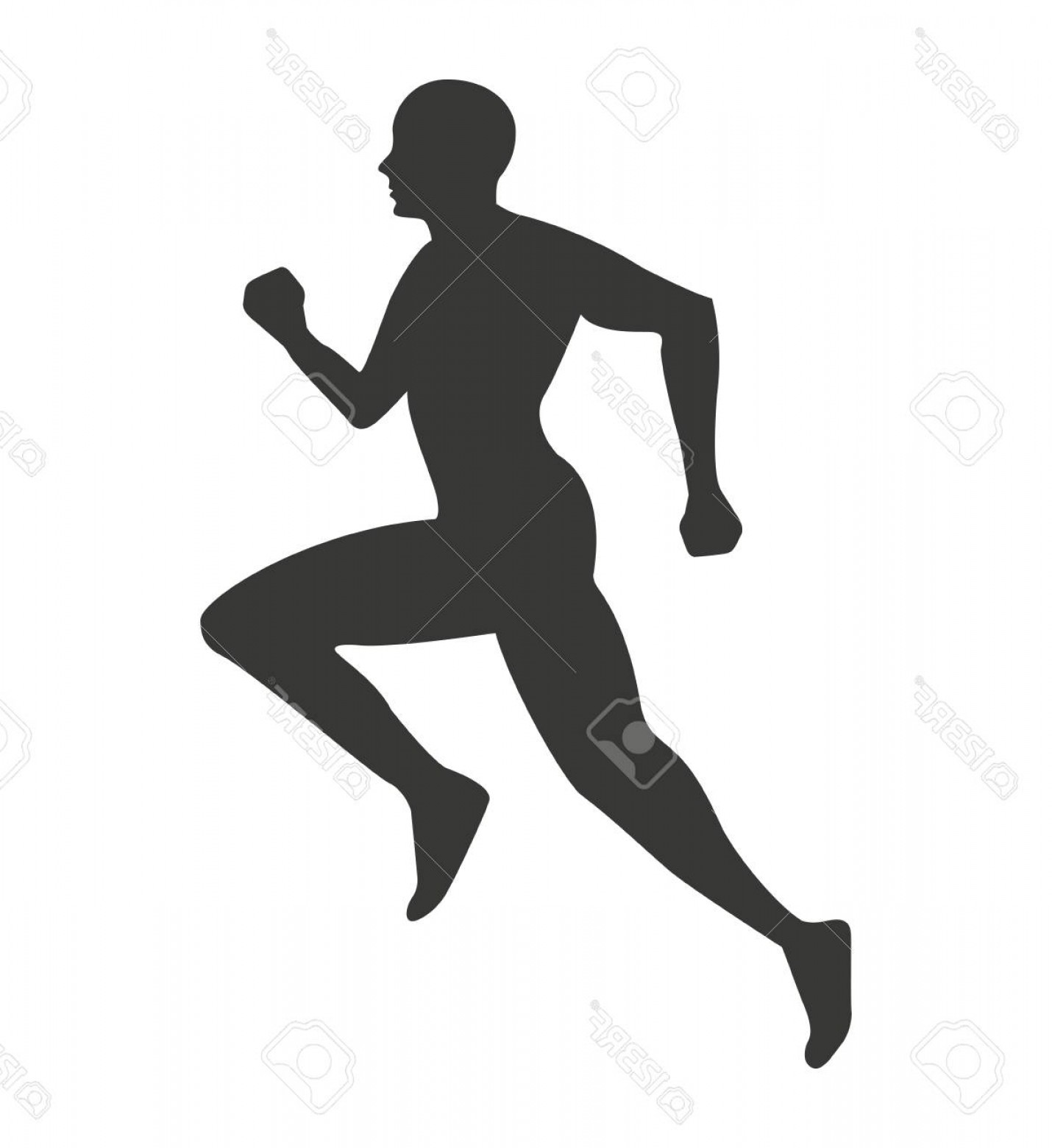 1430x1560 Photostock Vector Silhouette Athlete Running Isolated Icon Vector