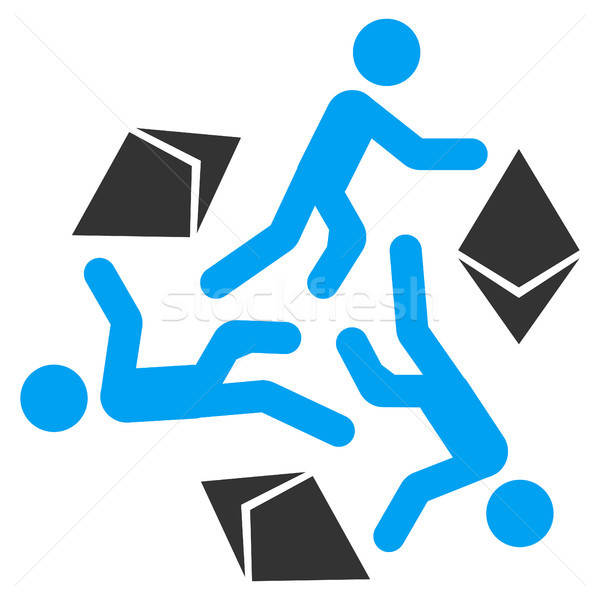 600x600 Running Persons For Ethereum Flat Icon Vector Illustration