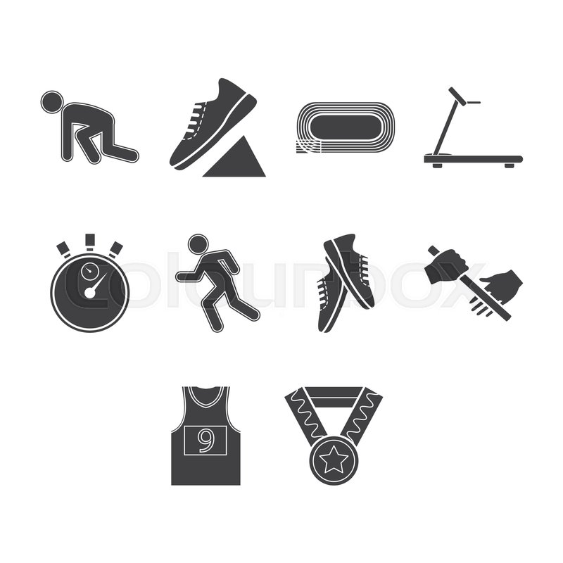 800x800 Collection Of Running Icon Vector Stock Vector Colourbox