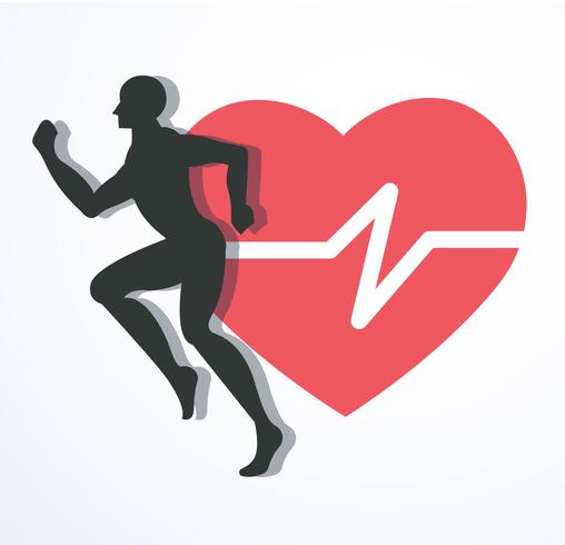 508x490 Running And Red Heat With Line Icon, Run For Health Icon Vector