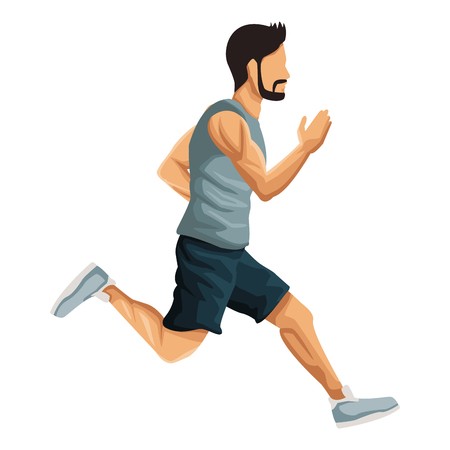 450x450 Fitness Man Running Icon Vector Illustration Graphic Design