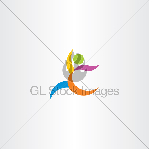500x500 Colorful Logo Vector Athletic Man Running Icon Gl Stock Images
