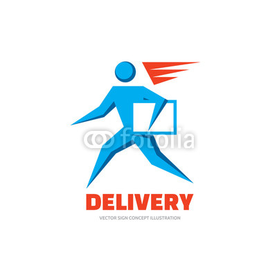 Delivery Vector Logo Concept Illustration Running Man People 400x400 Delivery Vector Logo Concept Illustration Running Man People