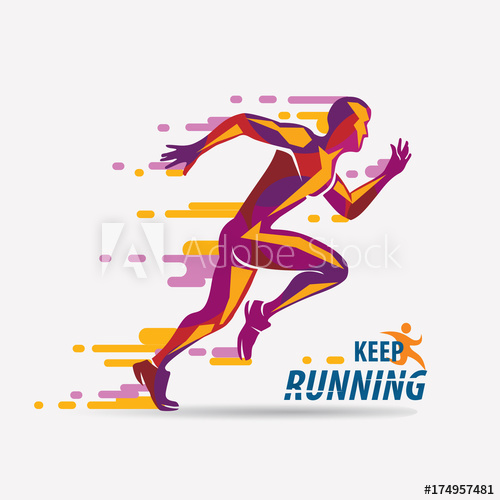 Running Man Vector Symbol, Sport And Competition Concept 500x500 Running Man Vector Symbol, Sport And Competition Concept