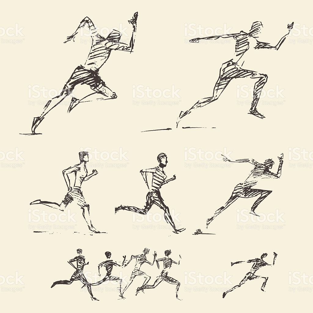 Collection Of Hand Drawn Running Man Healthy Lifestyle Vector 1024x1024 Collection Of Hand Drawn Running Man Healthy Lifestyle Vector