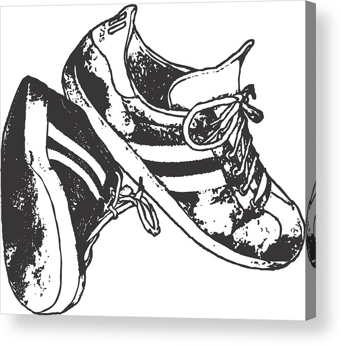 Running Shoes Vector Art Acrylic Print 665x674 Running Shoes Vector Art Acrylic Print