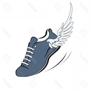 300x300 Photostock Vector Speeding Running Shoe Symbol Icon Logo Sneaker
