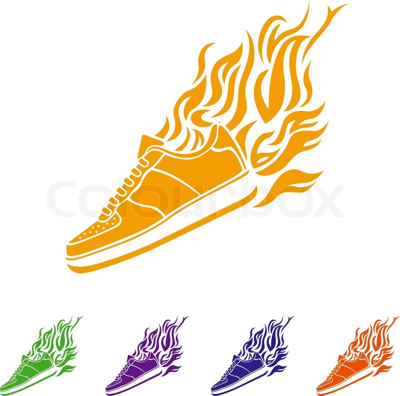 800x792 Illustration With Silhouette Of Running Shoe Icon Background