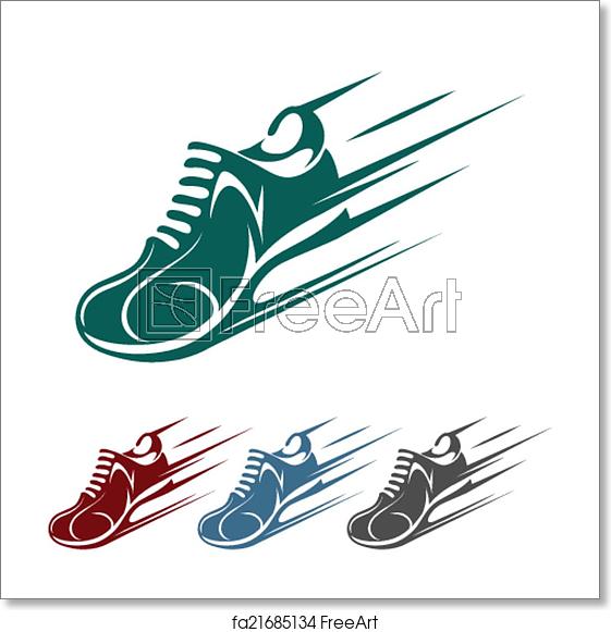 561x581 Free Art Print Of Speeding Running Shoe Icons Speeding Running