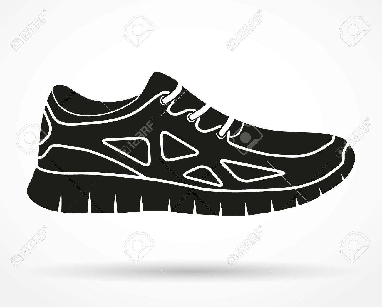 Running Shoe Silhouette Vector 1300x1044 Running Shoe Silhouette Vector