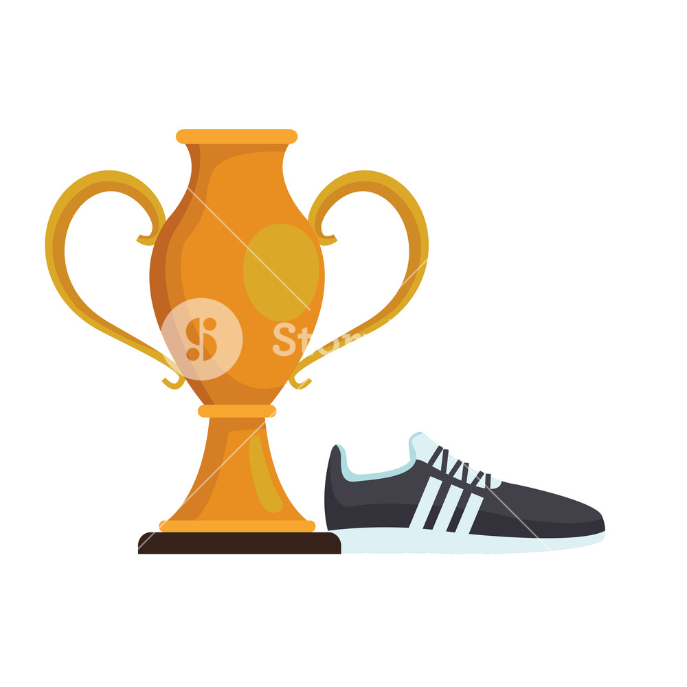 Sport And Fitness Trophy Cup And Running Shoe Vector Illustration 1000x1000 Sport And Fitness Trophy Cup And Running Shoe Vector Illustration