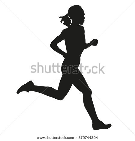 450x470 Girl Running Silhouette Vector
