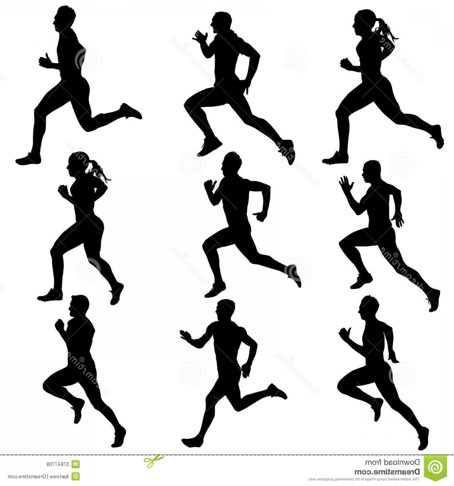 1560x1668 Royalty Free Stock Photos Set Running Silhouettes Vector