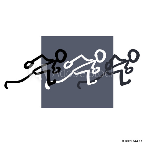 Running Stick Figure Vector