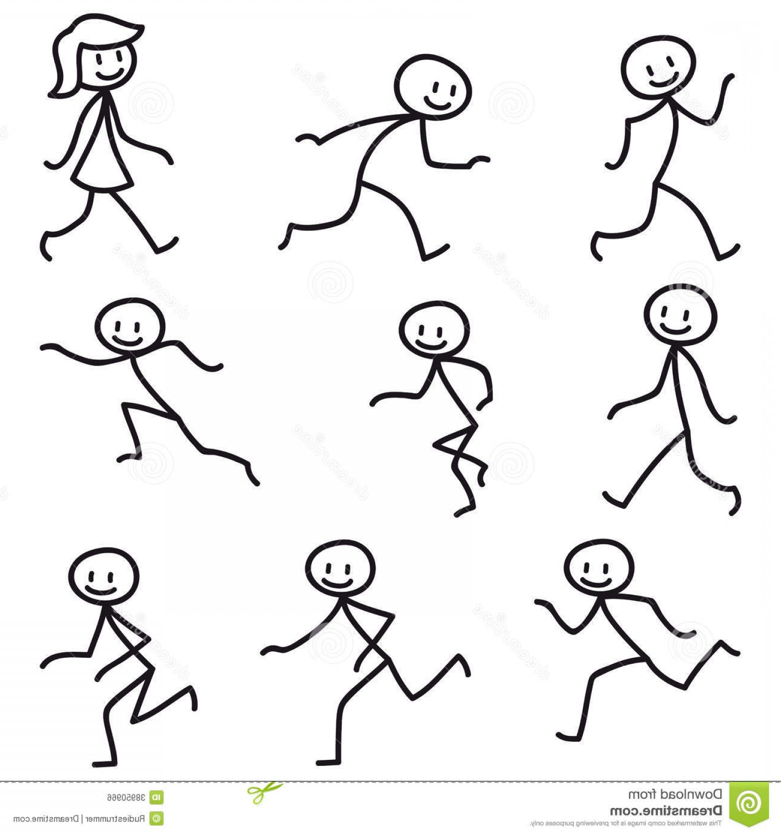 Stick Figure Running Drawing