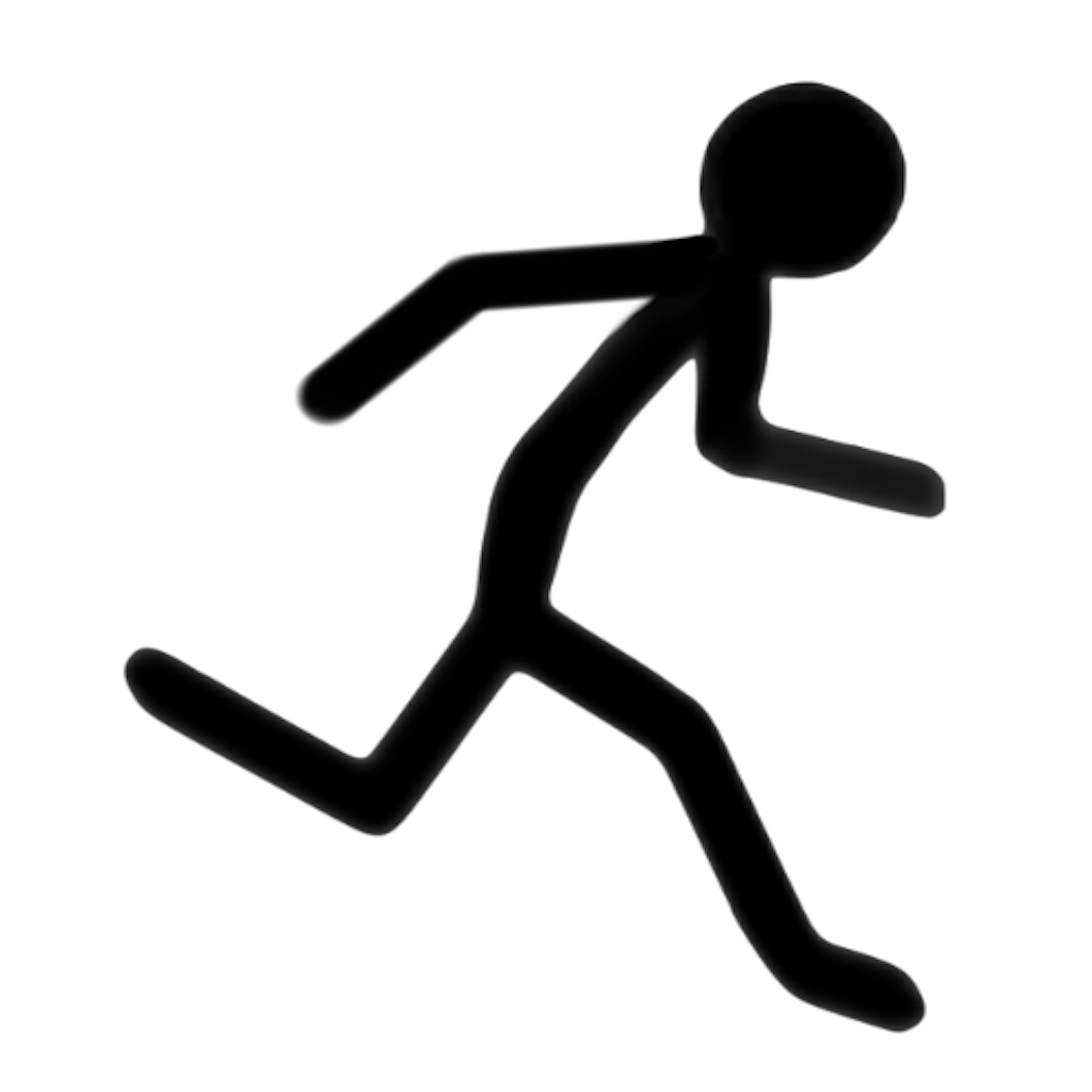 1024x1024 Running Man Stick Figure Group With Items
