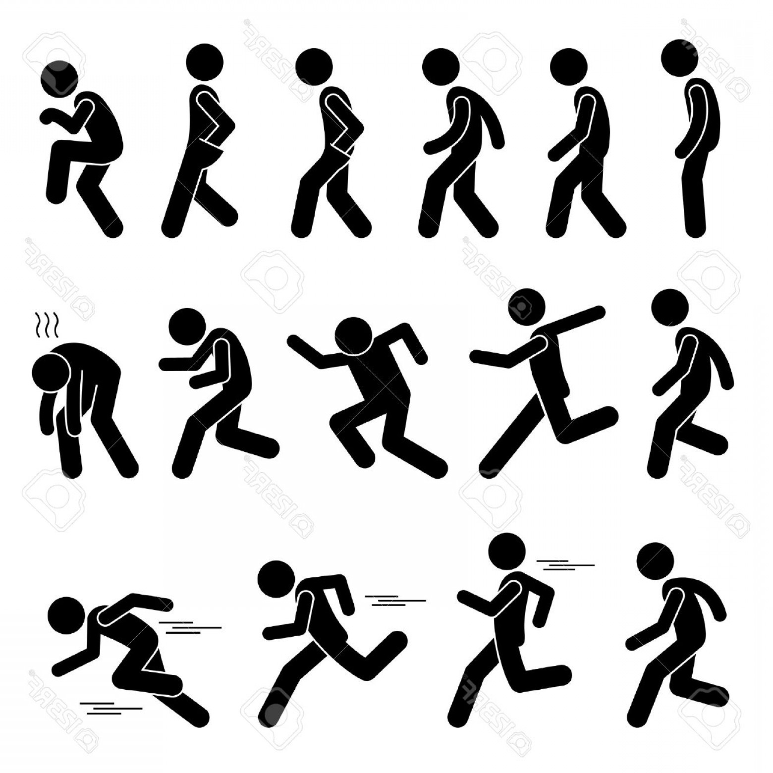 Running Stick Figure Vector at Vectorified.com | Collection of Running ...