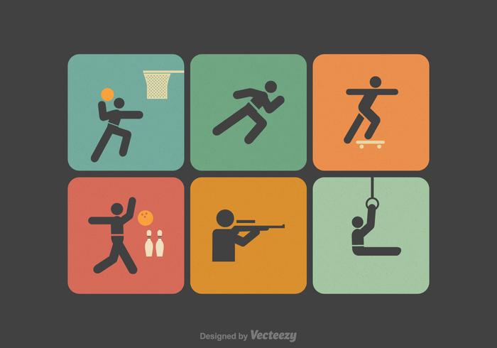 700x490 Sport Stick Figure Vector Icons