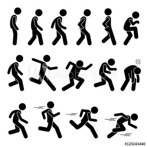 500x500 Various Human Man People Walking Running Runner Poses Postures