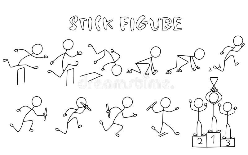 how to draw a running stick figure